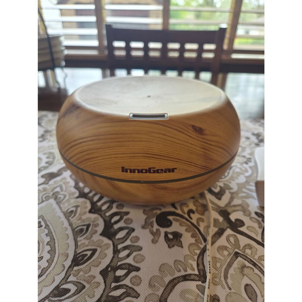 Wood-Tone Ultrasonic Diffuser — Natural Brown Finish
